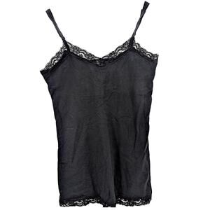 No Boundaries Black Lace Trim Camisole Tank Top Women’s Size L (11–13)